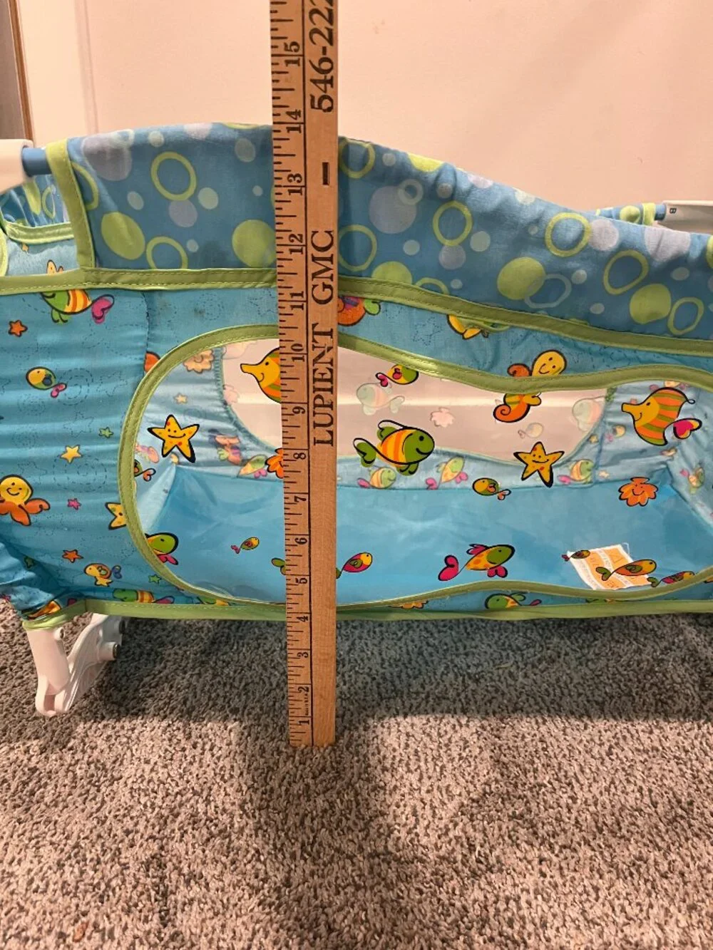 Fisher Price Doll Crib Cradle Rocker Ocean Wonders Tolly Tots Bassinet/Playpen